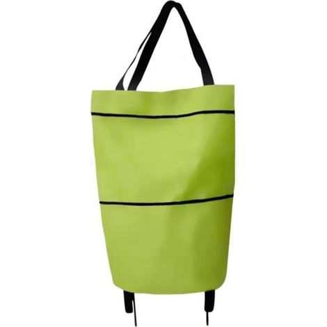 Borsa Shopping pieghevole verde con ruote, panno di Oxford uni estensibile, carro da corsa pieghevole skateboard (1/5)