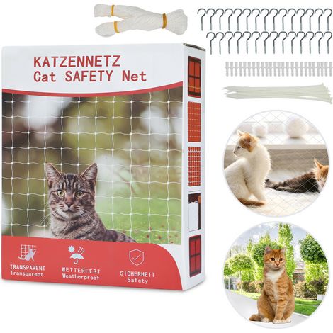SWANEW Rete per gatti Altri accessori per gatti Rete di protezione per gatti trasparente per balconi Rete per balconi 3x8m