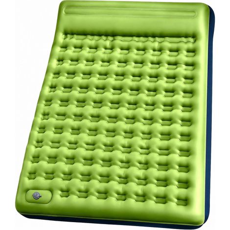 Matelas de camping double, matelas auto - gonflable portable ultra léger de 12 cm, pompe à pied et oreiller intégrés, étanche, idéal pour la randonnée et le camping (1/5)