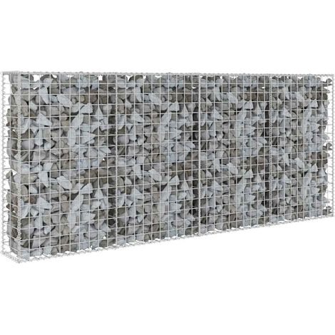 Gabion Wall with Covers Galvanised Steel 200x20x85 cm vidaXL