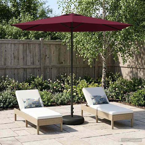 Parasol de Jardin avec Base et Pied en Croix Rectangulaire Polyester Bordeaux 270 x 270 cm - PANGIVO (1/5)