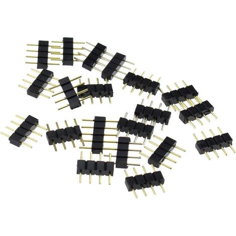 Connecteur Mâle 4 Broches - Pour Bande LED RGB SMD 3528 et 5050 - 20 Pièces (1/4)