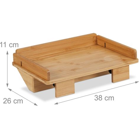Estante de cama compacto diseño moderno práctico para dormitorio 50 x 20 cm de bambú natural 130014102 (1/5)
