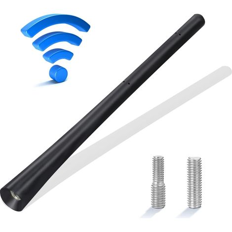 Antenne courte universelle 18cm pour voiture, mini antenne autoradio toit AM/FM/DAB puissante, remplacement auto noir compatible tous modèles (1/5)