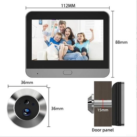 Ce judas numérique avec résolution haute définition 1080p est doté d'un écran couleur de 4,3 pouces et prend en charge l'accès Wi-Fi à distance et la détection de mouvement. (1/4)