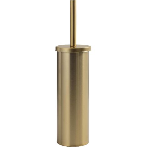 1 - Brosse WC - Support De Rangement - Acier Inoxydable - Finition Or Mat - Pour Salle De Bain - Doré
