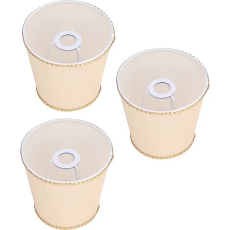 Lot de 3 petits abat-jour en tissu doux, fabrication artisanale, conception sûre, montage facile, haute transmission, abat-jour de table polyvalent (1/5)