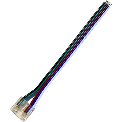 Connecteur rapide pour rubans LED RGBW 5 broches COB IP20 PCB, câble ruban 12 mm, 10 cm