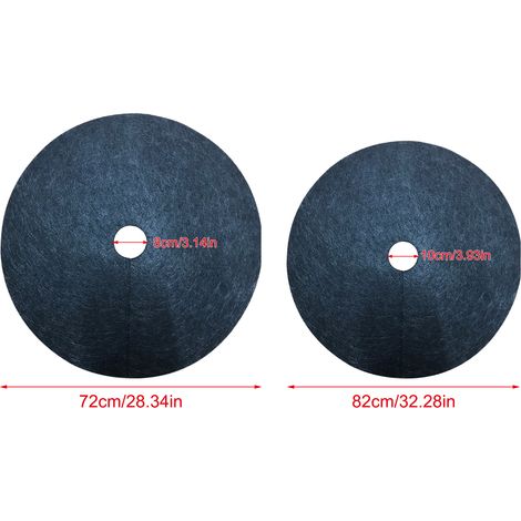 Malla no tejida para el control de malezas en árboles/plantas [2 unidades / Negra / Diámetro 72 cm y 82 cm] (1/5)