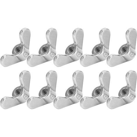 10 écrous papillon M6 en acier inoxydable 304, kit assorti pour machines (1/5)
