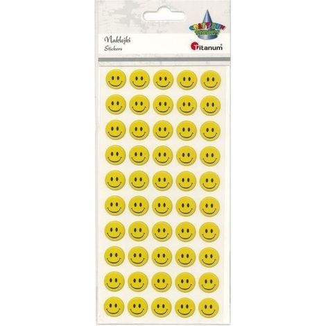 Pegatinas convexas de emoticonos de 15 mm, color amarillo, 50 unidades.