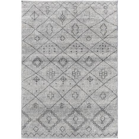 Tapis berbère motifs tribaux 150x220 crème SAUTUL (1/5)