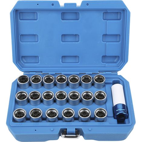 EBTOOLS 21 pièces/ensemble écrou de roue de verrouillage de roue jeu de clés dissolvant Installation Kit antivol adapté pour Mini série E12 E21 E23 Verrouillage de roue Écrou de roue Jeu. (1/5)