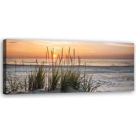 Tableau sur toile Coucher de soleil sur la plage 90x30 (1/5)