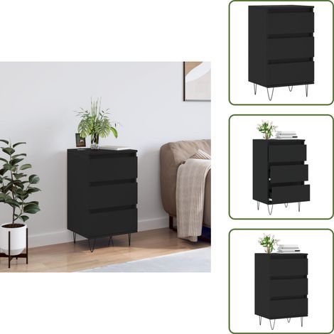 Sideboard Schwarz 40x35x70 cm Holzwerkstoff - Schreibtisch - Wohnzimmermöbel - Sideboard Schwarz - Regal - Holz Sideboard (1/5)