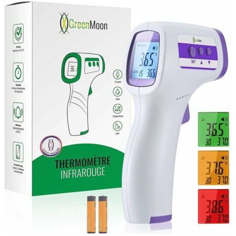 Pair Thermomètre Frontal Thermometre Adulte Infrarouge, Thermometre Sans Contact, Écran Lcd, Fonction Mémoire, Thermometre Infrarouge Pour Enfant, Adulte, Objet (1/5)
