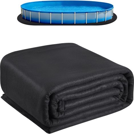 Tapis de Sol Piscine, 370x735 cm, Tapis sous Piscines Hors Sol Ovale, 180 g/m2 Sous-couche Géotextile Extra-épais, Installation Facile, Découpe Simple, Protection pour Éviter Perforations Objets (1/5)