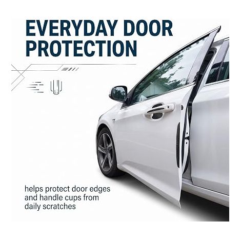 Protection Portière Voiture, Seuil de Porte et Autocollants Poignée de Porte, Noir (1/4)