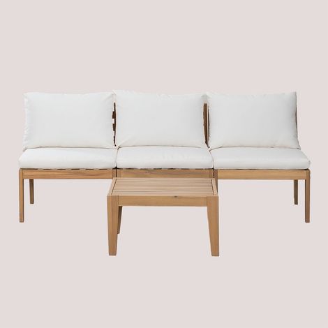 Conjunto de jardín con sofá modular de 3 piezas y mesa de centro Filips SKLUM             