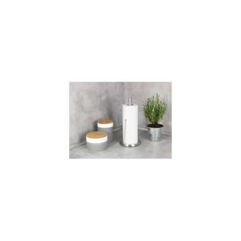 QORVA-Porte Sopalin Clayton, Porte Essuie Tout vertical avec barre de maintien, acier inox, Ø 15x33 cm, argent mat