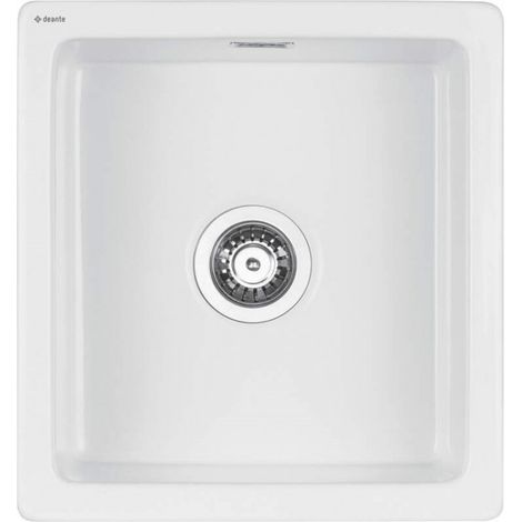 Lavello in ceramica, 1 vasca, acciaio BIANCO, ZCB 6103