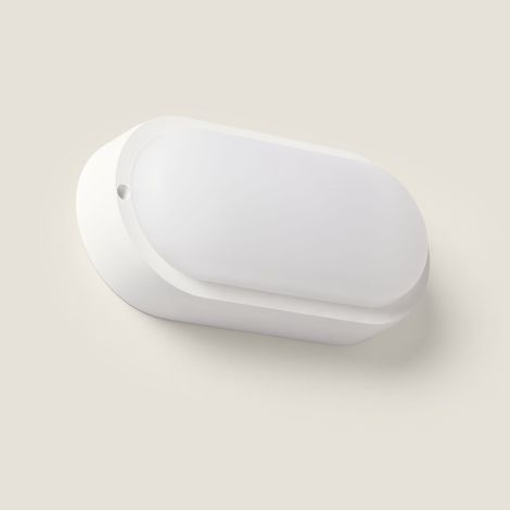 Plafoniera LED 25W Ovale per Esterni 94x198 mm IP65 con Sensore di Movimento e Crepuscolare Hublot White 6500K Bianco Freddo