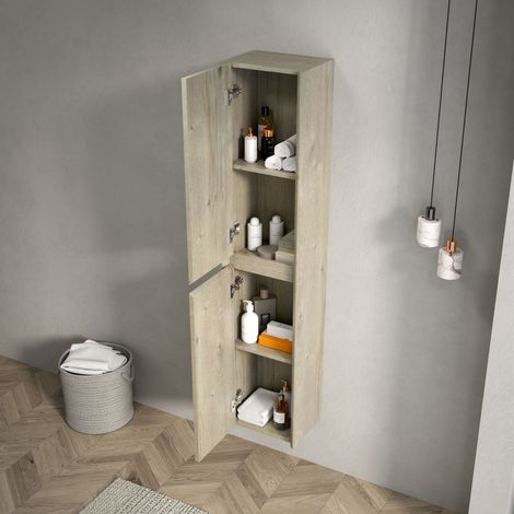 Mobile bagno 140x24x30 cm mobile contenitore con con 2 ante, scomparti interni, bianco compensato per Bagno e lavanderia (1/5)