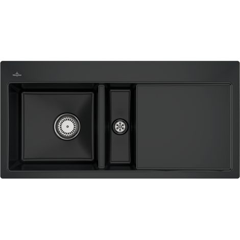 VB flächenbündige Spüle Subway 60 flat 67701F 965x475mm Rechteck Pure Black (1/2)