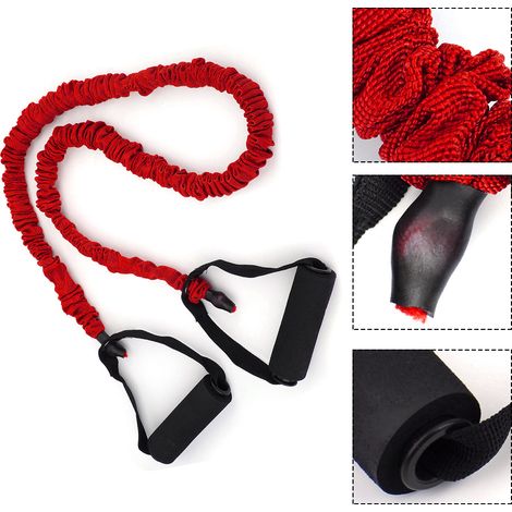 Bande de Résistance 15lb Rouge - Élastique Fitness Antidérapant pour Yoga et Musculation (1/5)