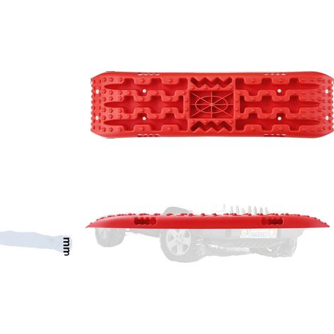 Planches de traction, matériau PP durable, capacité de charge de 10 tonnes, rouge moyen (1/2)