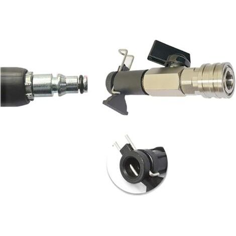 Pair Buse de nettoyeur haute pression en acier inoxydable 6,35 mm à connexion rapide 2320 psi pour Karcher pour Bosch, Nilfisk, cinq embouts de pulvérisation pour voiture, terrasse, allée, jardin (1/5)