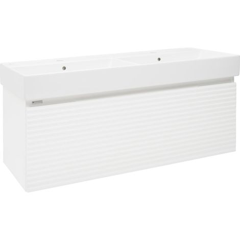 Naturel Mueble de baño con lavabo Naturel Savona 118x43x44,8 cm, blanco brillante (SAVONA120BIU2) (1/5)