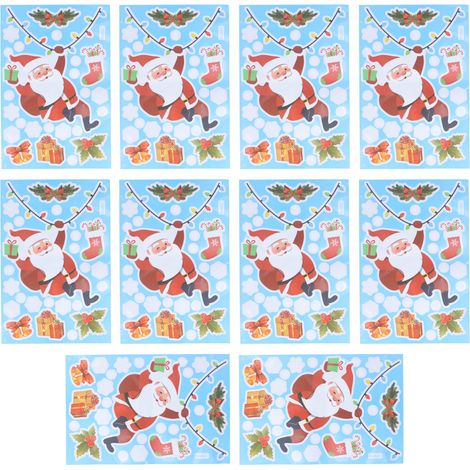 10 Autocollants de Noël pour Fenêtres, Décorations Murales Adhésives pour Fêtes (1/5)