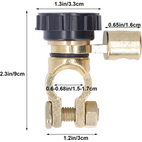 Interruttore di collegamento del terminale della batteria da 2 pezzi, isolatore di potenza anticorrosione, fissaggio del terminale della batteria, anti-perdita, perdita, scheda di disconnessione dell' (1/4)