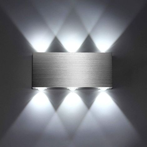 Applique da parete a LED da 18 W, moderna, quadrata, in alluminio, con illuminazione decorativa per interni, ideale per camera da letto, ufficio, comodino, corridoio, soggiorno, hotel, bar, luce bianc (1/5)