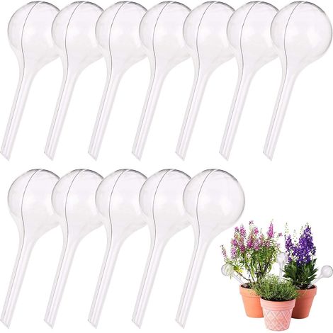 LOCOLO pnd001 12-Count Small Watering Globes, Plant Watering Globes Imitation Glass Watering Bulbs Houseplant Plant Pot Bulbs,PVC Self Watering Irrigation Drippers for Garden,1.96 Inch Diameter (1/5)