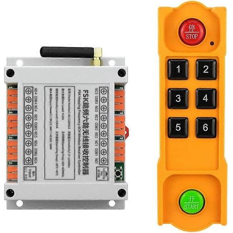 Télécommande sans fil FSK 6 canaux 433 MHz, 12 V-36 V CC, pour boîtier de distribution, programmateur PLC et télécommande d'ascenseur (1/5)