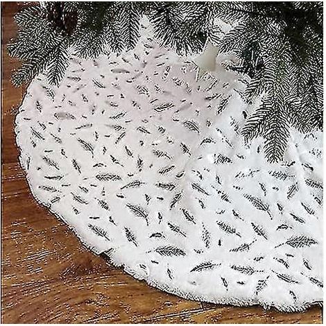Plüsch-Weihnachtsbaumdecke, weiße Weihnachtsbaumdecke, weißer Schnee (1/5)