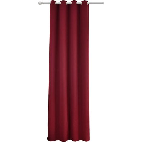 WOLTU Cortina Opaca con Ojales 1 Pieza Cortinas Térmicas Aislantes Moderna Decoración Ventanas para Dormotorio Habitacion Sala Salon 135x245 cm Burdeos  ,Cortina sin correas