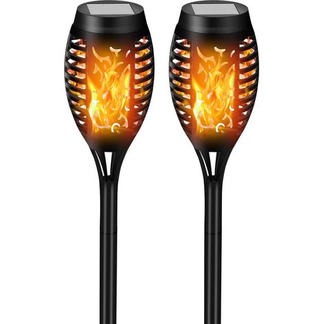 Outdoor Solar Flame Light,2 Pack 12 LED Garden Lights With Realistic Flame Effect,IP65 Waterproof Solar Light,Suitable For Outdoor,Garden,Lawn,Christmas Decoration (1/5)