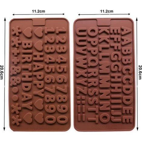 Moule Chocolat2,Moule Number Cakemoule Silicone, Lettre DéCoration Gateau Moule En Silicone,Pour Chocolats Maison (1/4)