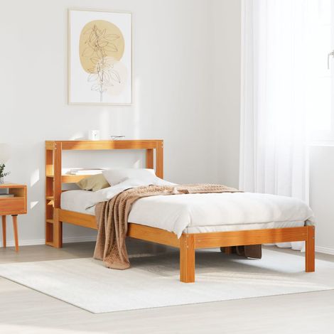 vidaXL Letto senza Materasso Marrone Cera 100x200 cm in Legno di Pino (1/5)