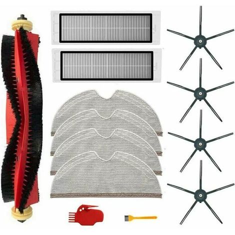 Kit de 13 pièces pour aspirateur Xiaomi Roborock S6 S60 S65 S5 MAX S6 MAXV S6 Pure Accessoires, 1 rouleau de balais, 2 filtres, 4 chiffons de serpillière, 4 brosses latérales (1/5)