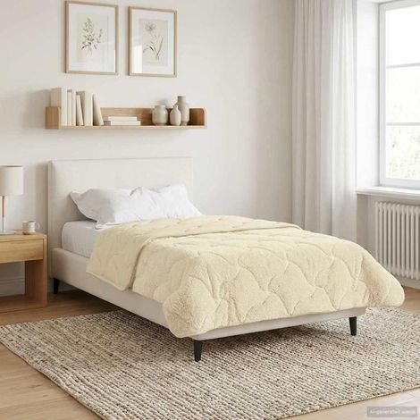 Ganzjahresbettdecke Gepolstert Creme 140 x 200 cm