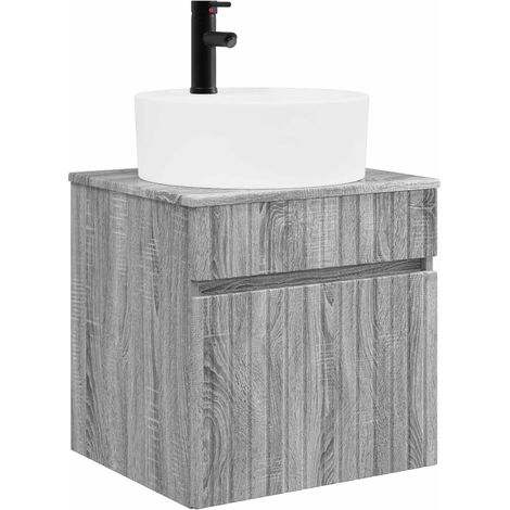 Wall-mounted Sink Vanity Grey Sonoma 49 x 44.5 x 65 cm vidaXL