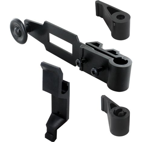 Accessoires d'espagnolettes pour volet battant - Kit de pièces de réparation pour volets battants - Poignée, support de poignée, et embouts courts - Noir (RAL 9005)