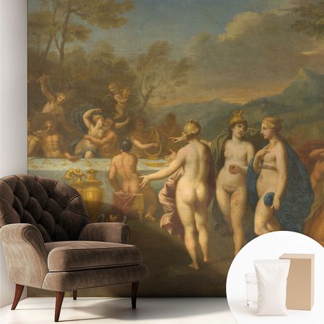 Papier peint intissé décoratif pour salon chambre et cuisine Facile à poser avec colle Festin antique 250x250 cm (1/5)