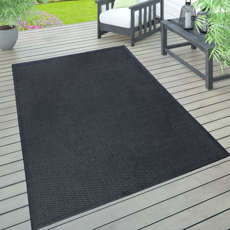 Paco Home Per interni e esterni, per terrazza e balcone, anti-intemperie, tinta unita 80x150 cm, Navy-Blu