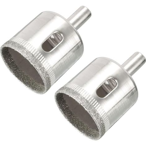 Broca de diamante para cerámica, vidrio, porcelana y mármol, color plata, 38 mm, 2 unidades (1/4)