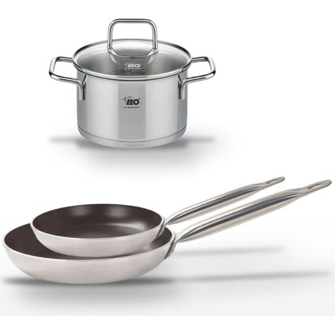 Lot 2 Poêles 24/28 cm Elo Bistro Line et 1 Faitout 12 cm (1/4)